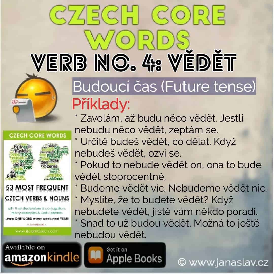 Czech Core Words - Verb No. 4: VĚDĚT - Learn Czech Online For Free